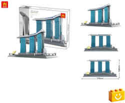 WANGE 4217 - Marina Bay Sands - Szingapúr építőjáték - 100% kompatibilis minden más kedvelt márkával