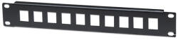 Manhattan Patch panel - Üres patch panel, 10 portos, 10" 1U, Fekete (714860)