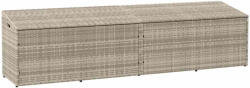 vidaXL Világosszürke Polyrattan Kerti Tárolóláda 220X50X58 Cm (4104078)