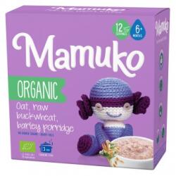 Mamuko Porridge din 3 cereale ovaz, hrisca si orz bio 6+ luni 200g Mamuko