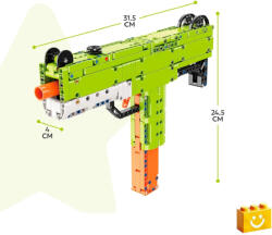 Qman 52003 - UZI Játék géppisztoly - 100% technic-kompatibilis építőjáték - prodots