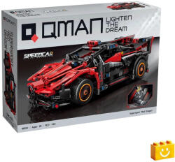 Qman 91003 - Vörös Sárkány sportautó - 100% technic-kompatibilis építőjáték - prodots