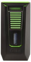 Colibri Slide Black & Green fekete és zöld színű szivaröngyújtó dupla szúrólánggal és beépített szivarfúróval (C-LI850T16)