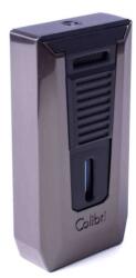 Colibri Slide Gunmetal szürke színű szivaröngyújtó dupla szúrólánggal és beépített szivarfúróval (C-LI850T12)