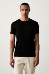 Trussardi t-shirt férfi pamut elasztánnal - fekete XXL
