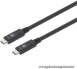 Manhattan Kábel - USB-A Male to USB-C Male, 1m, 100W/5A, 4K@60Hz, Fekete (355223)