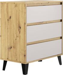 TEMPO KONDELA Comodă, stejar artisan/caşmir, BOGAN 3S70 Comoda