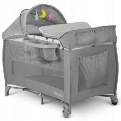 RicoKids RK-242 Utazóágy 125x65x78 cm matrac és táska, szürke (724200)