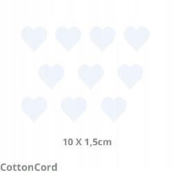 CottonCord 10 db Fehér Szív, Hdf lapból készült szív, barkácsoláshoz 1, 5 cm (CottonCord)