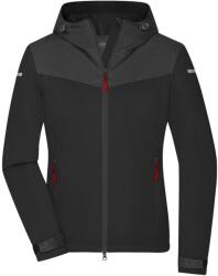 Daiber Geacă softshell ușoară de damă JN1179 - Negru / carbon / roșu deschis | M (JN1179-1808905)