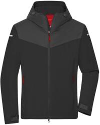 Daiber Geacă softshell ușoară pentru bărbați JN1180 - Negru / carbon / roșu deschis | 3XL (JN1180-1808945)