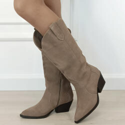SOFILINE Cizme kaki din piele naturala cu toc comod 6396 113 (6396KHAKI-40)
