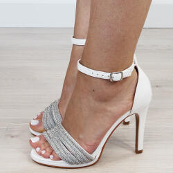 SOFILINE Sandale albe elegante cu toc stiletto N24-098 M12 (N24-098WHITE-40)