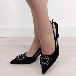 SOFILINE Pantofi negri eleganti cu brosa 1890 03 (1890BLACK-38)