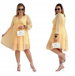 Cavaricci Ruha pöttyös midi nagy méretben Plus Size Női Cavaricci Sárga (S-37)