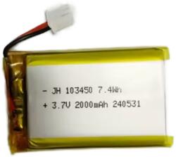 JHXNY 103450 Li-ion akkumulátor (2000mAh, 3.7V) - ZHR-2 csatlakozóval (JH103450BAT2000)
