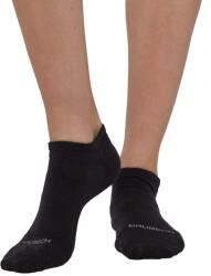 BRUBECK COMFORT WOOL Uniszex ezüstionos merinó gyapjú bokazokni - Fekete