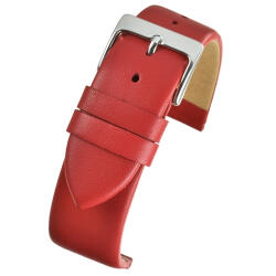 LBS Curea Ceas Piele Naturala Bovina, rosie, 18 mm
