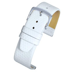 LBS Curea Piele Naturala Textura Reptila (alba) 14mm