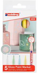 edding Set markere cu vopsea edding 751 Pastel, corp metalic, varf rotund, 1-2 mm, 5 culori (ED7510599)