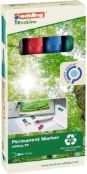 edding Marker permanent Edding 22 EcoLine, varf tesit 1-5 mm, set 4 buc (ED000315)