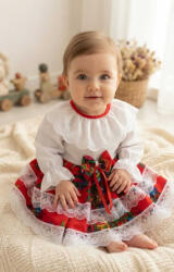 Ie Traditionala Costum Traditional Fetite 0-12 luni Model Alb si Rosu