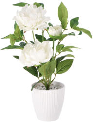 AdTrend Bujori artificiali albi in ghiveci 13, 5 x 43 cm (119397D)