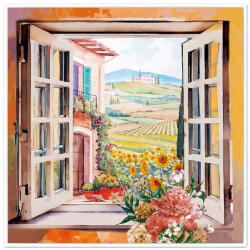 AdTrend Tablou decorativ oleografie pe panza Peisaj IIII 40 x 40 cm (118835D)