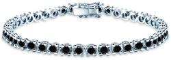 SAVICKI Brățară tennis din aur alb 585 cu diamante negre 5.280 ct 4, 5 mm 18 cm