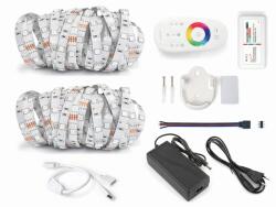 KOLORENO Set bandă LED 12V | 5050 | 300LED | 10m | IP20 | RGB + CONTROLER RF-RGB-004 + ALIMENTATOR 72W (RGB30IP20-72W)