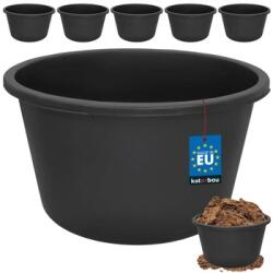 KOTARBAU Cuvă rotundă pentru mortar neagră 90 l set 5 buc (ZSY5338)