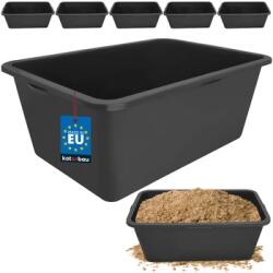 KOTARBAU Cuvă dreptunghiulară pentru mortar neagră 80 l set 5 buc (ZSY5335)