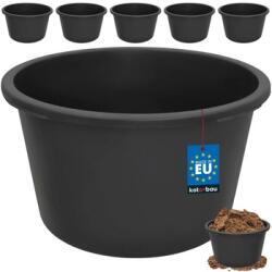 KOTARBAU Cuvă rotundă pentru mortar neagră 65 l set 5 buc (ZSY5337)