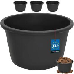 KOTARBAU Cuvă rotundă pentru mortar neagră 65 l set 3 buc (ZSY5331)