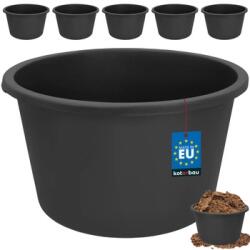 KOTARBAU Cuvă rotundă pentru mortar neagră 40 l set 5 buc (ZSY5336)