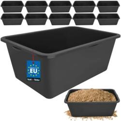 KOTARBAU Cuvă dreptunghiulară pentru mortar neagră 80 l set 10 buc (ZSY5341)