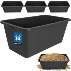 KOTARBAU Cuvă dreptunghiulară pentru mortar neagră 60 l set 3 buc (ZSY5328)