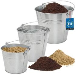 KOTARBAU Set găleți gospodărești din oțel zincat 5 l + 10 l + 15 l argintii (ZSY3778)