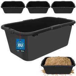 KOTARBAU Cuvă dreptunghiulară ranforsată pentru mortar neagră 85 l set 3 buc (ZSY5347)