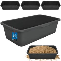 KOTARBAU Cuvă dreptunghiulară pentru mortar neagră 45 l set 3 buc (ZSY5327)