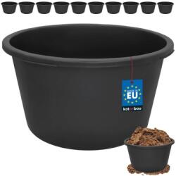 KOTARBAU Cuvă rotundă pentru mortar neagră 90 l set 10 buc (ZSY5344)