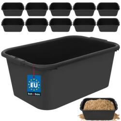 KOTARBAU Cuvă dreptunghiulară ranforsată pentru mortar neagră 40 l set 10 buc (ZSY5351)