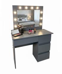 Artool Masa de toaleta/machiaj, Irina, antracit, cu oglinda si LED-uri, 94x43x141 cm (143745)