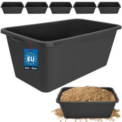 KOTARBAU Cuvă dreptunghiulară pentru mortar neagră 60 l set 5 buc (ZSY5334)