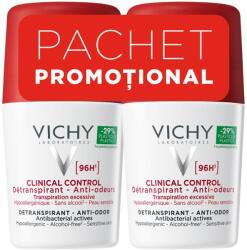 Vichy Pachet Deodorant roll-on antiperspirant Clinical Control 96H, 50 ml + 50 ml, Vichy