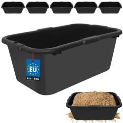 KOTARBAU Cuvă dreptunghiulară ranforsată pentru mortar neagră 85 l set 5 buc (ZSY5350)