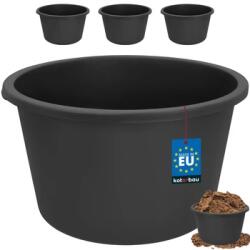 KOTARBAU Cuvă rotundă pentru mortar neagră 40 l set 3 buc (ZSY5330)