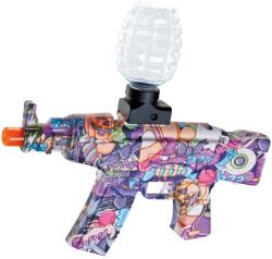 Flippy Mitraliera de Jucarie Electrica, Flippy, cu Bile de Hidrogen de Gel, Gun Bluster, Tragere in rafala, varsta peste 6 ani, Ochelari de protectie, 1000 de bile Incluse, Cablu de Incarcare, 28x31 cm, AK47