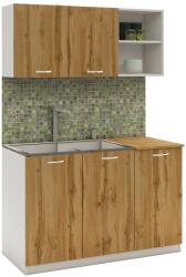 haaus Set Bucatarie Ara, Stejar Wotan/Alb, L 120 cm (912437)