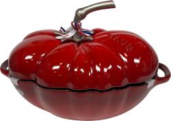 Staub Öntöttvas főzőedény, zománcozott, 25 cm/2, 9 liter, Egyedi paradicsom formájú Cocotte Tomate cseresznye piros színű (48)